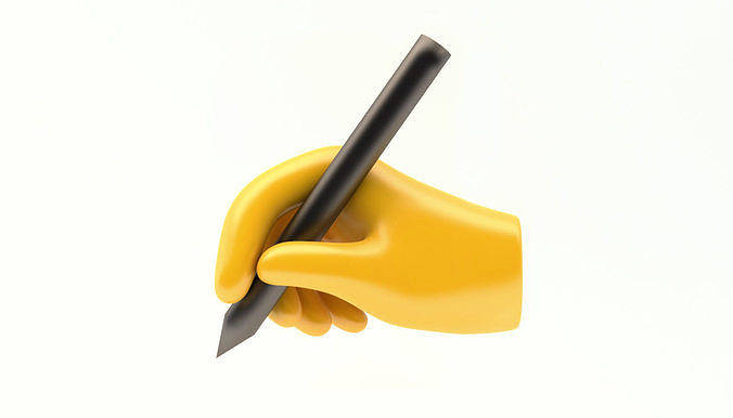 EMOJI HANDS WRITING ICON Low-poly 3D model