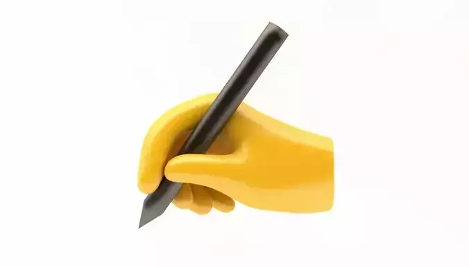 EMOJI HANDS WRITING ICON Low-poly 3D model