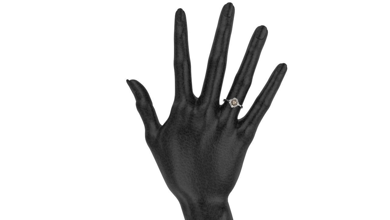 Ring and Earring of Pearls Classico flower 3D print model_4