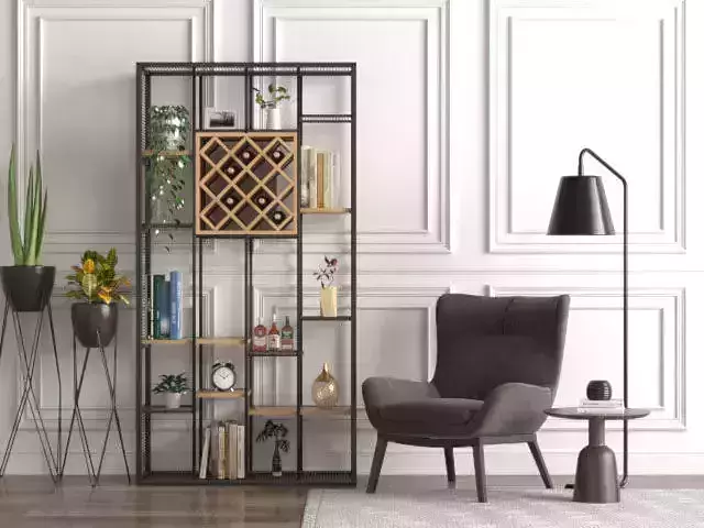 Steel Display and Arm chair  3D model