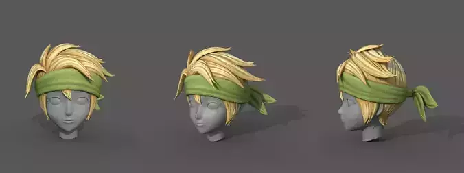 3D hair style 2 Low-poly 3D model