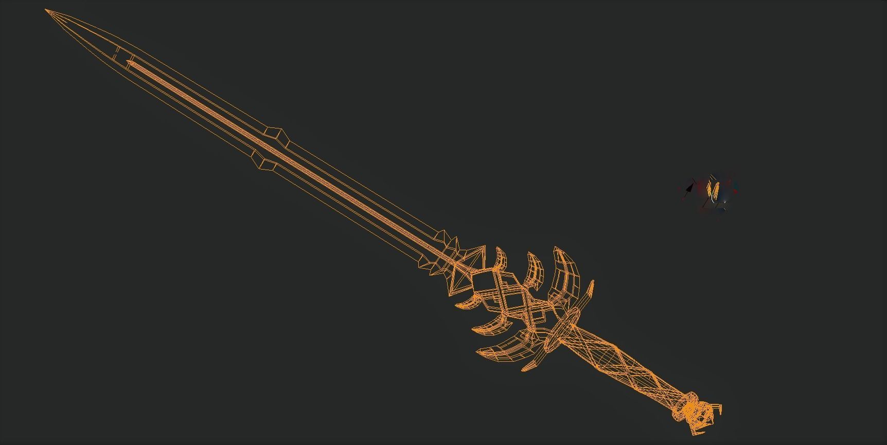 Two handed sword Low-poly 3D model_7