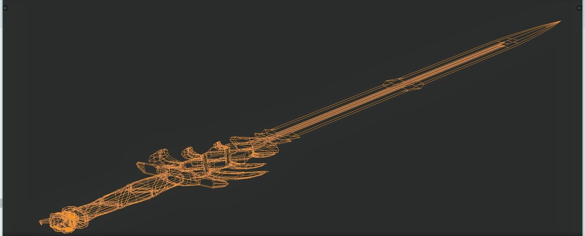 Two handed sword Low-poly 3D model_9