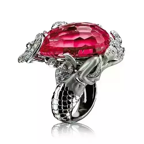 JEWELRY mermaid ring with stone Free 3D model