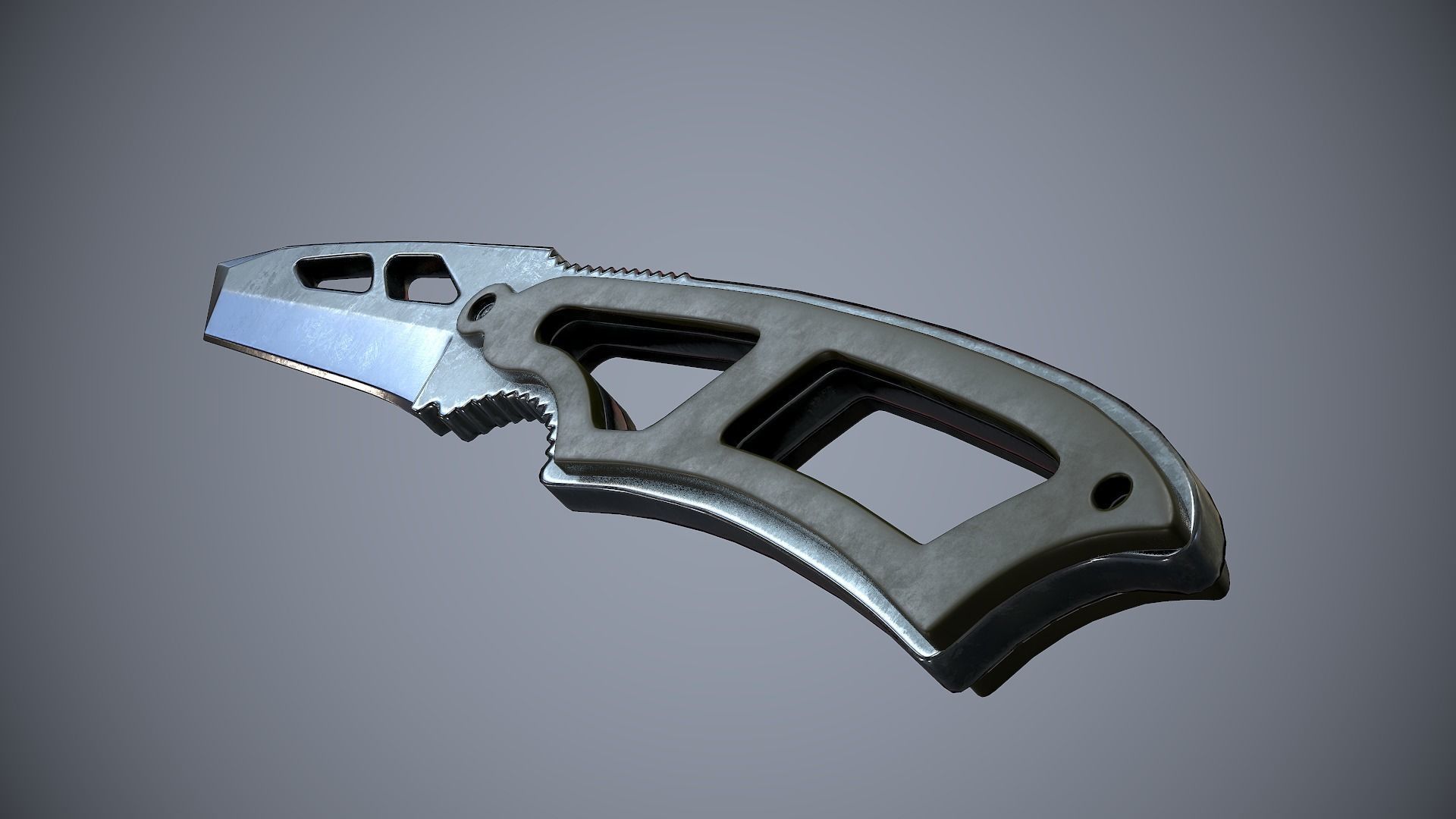 Knife High Tech 2 Low-poly 3D model_8