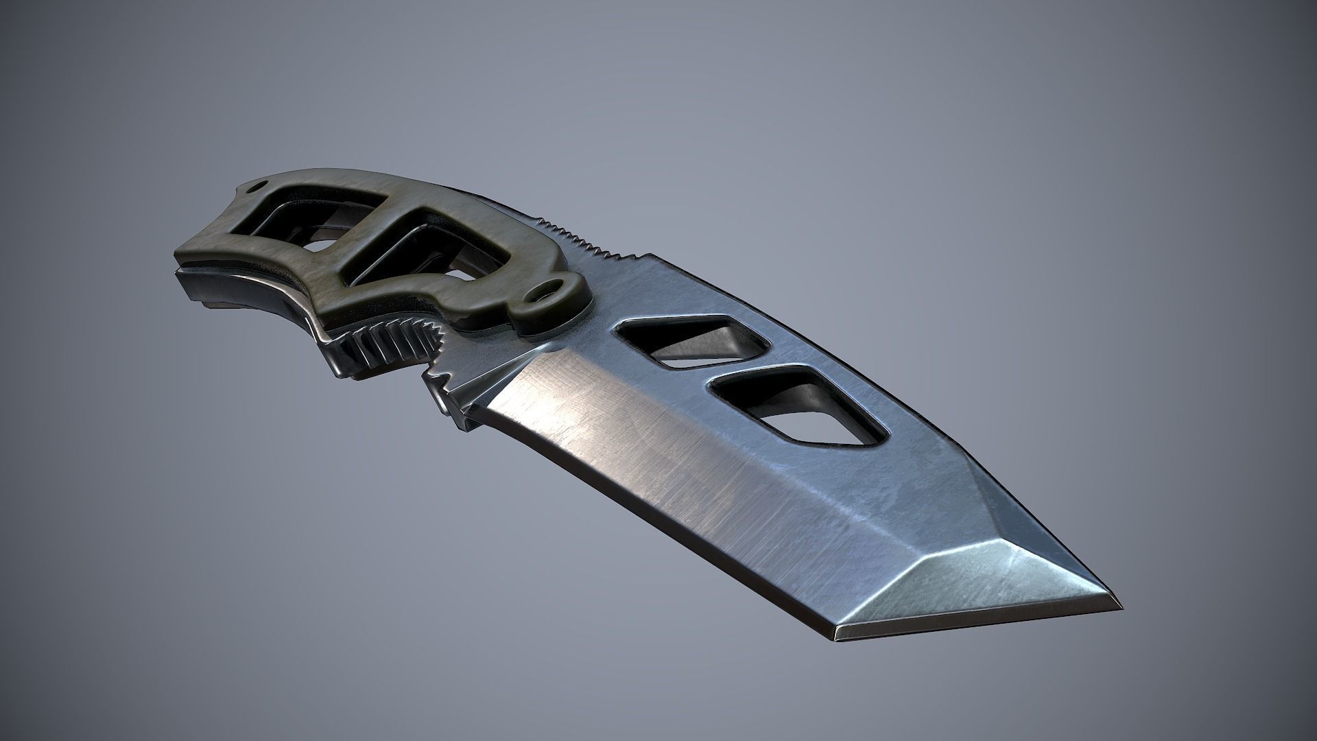 Knife High Tech 2 Low-poly 3D model_10