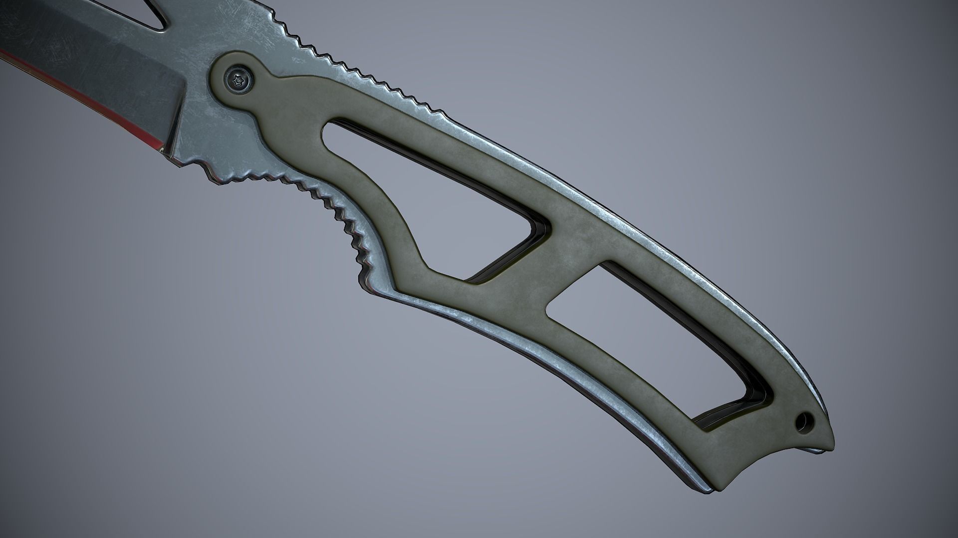 Knife High Tech 2 Low-poly 3D model_4