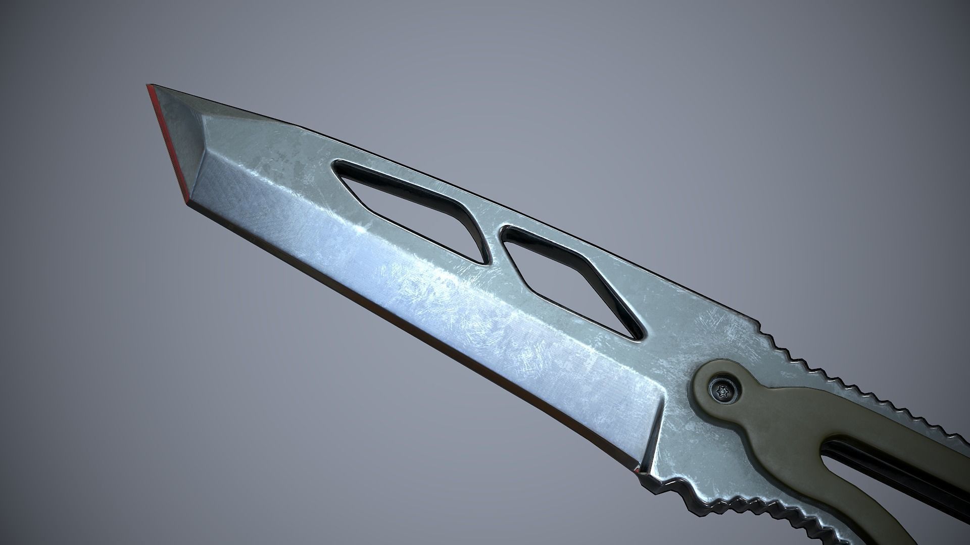Knife High Tech 2 Low-poly 3D model_2