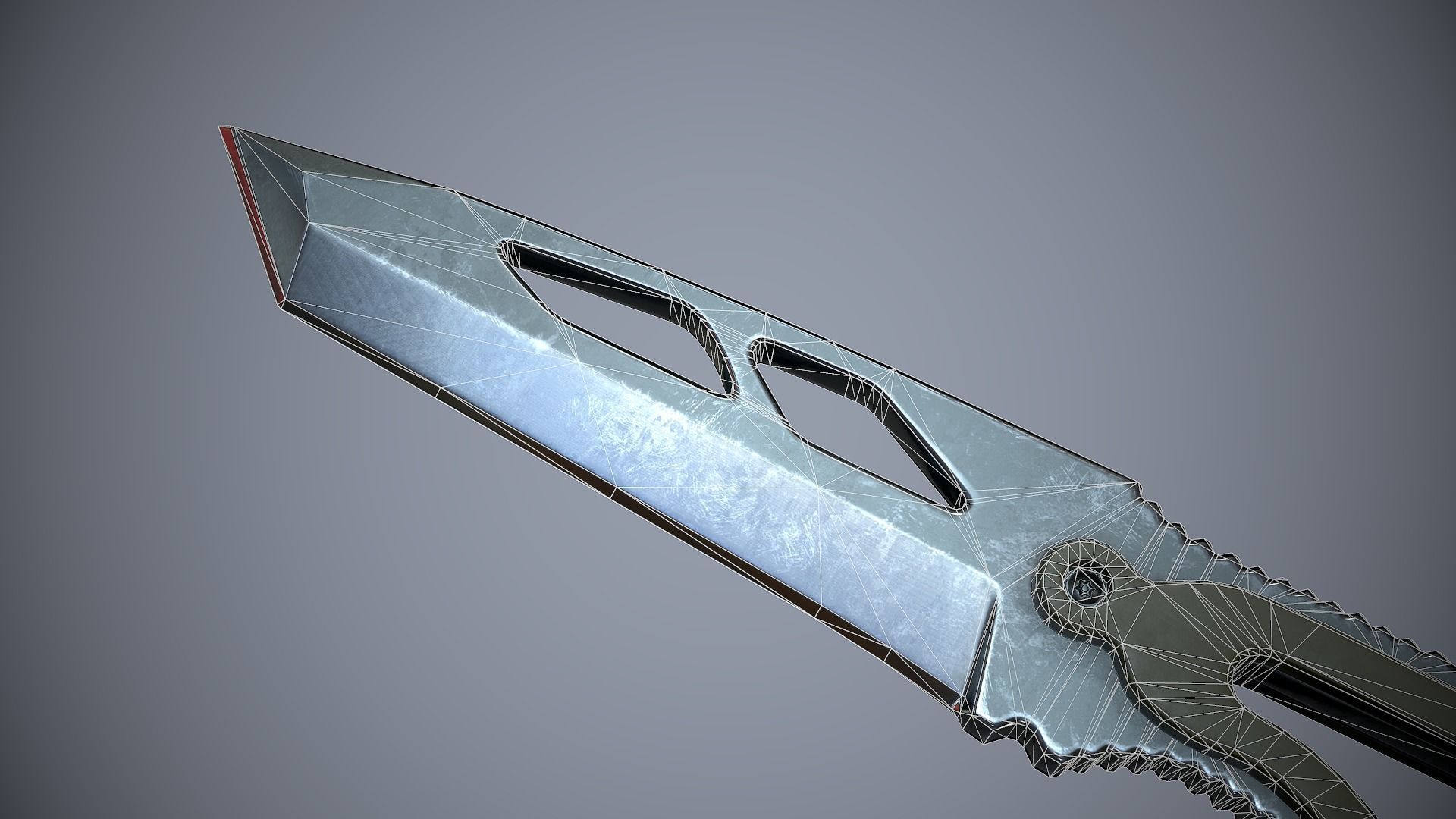 Knife High Tech 2 Low-poly 3D model_3