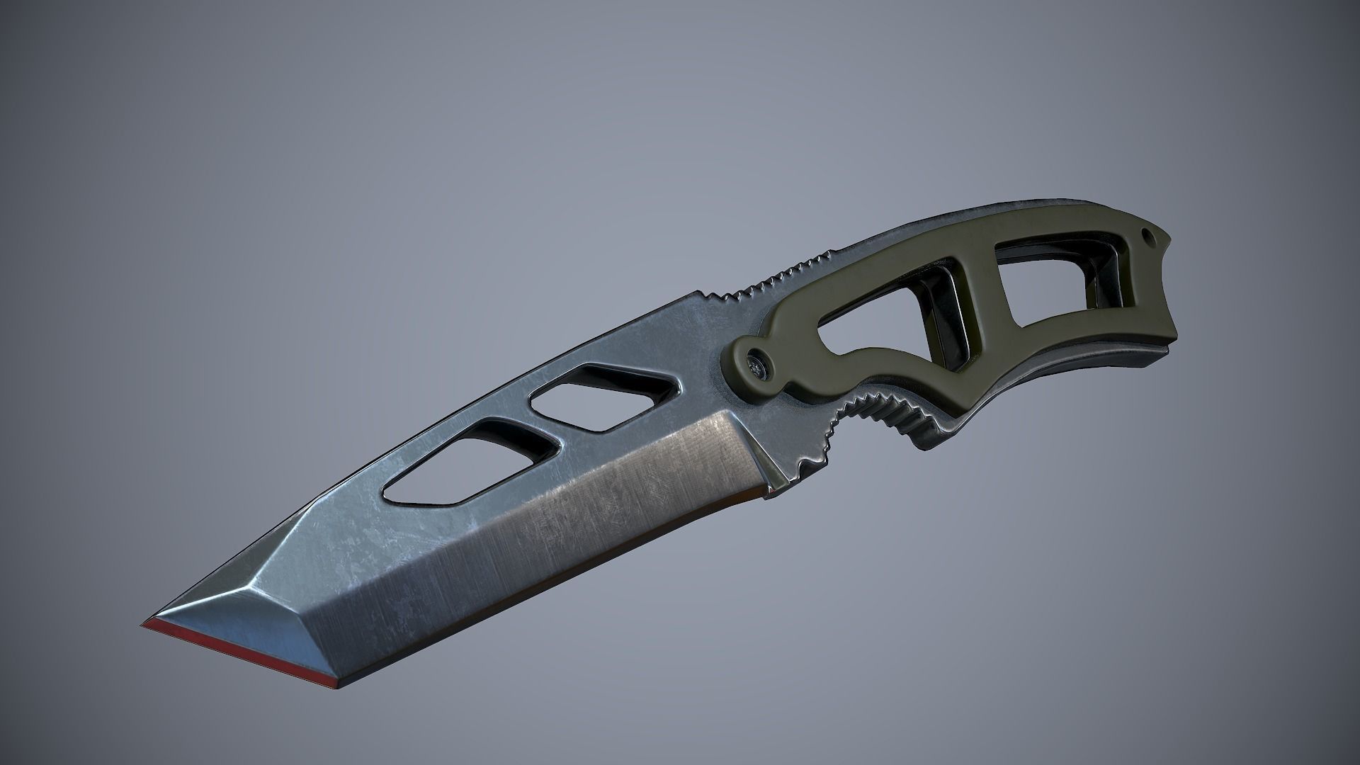 Knife High Tech 2 Low-poly 3D model_6