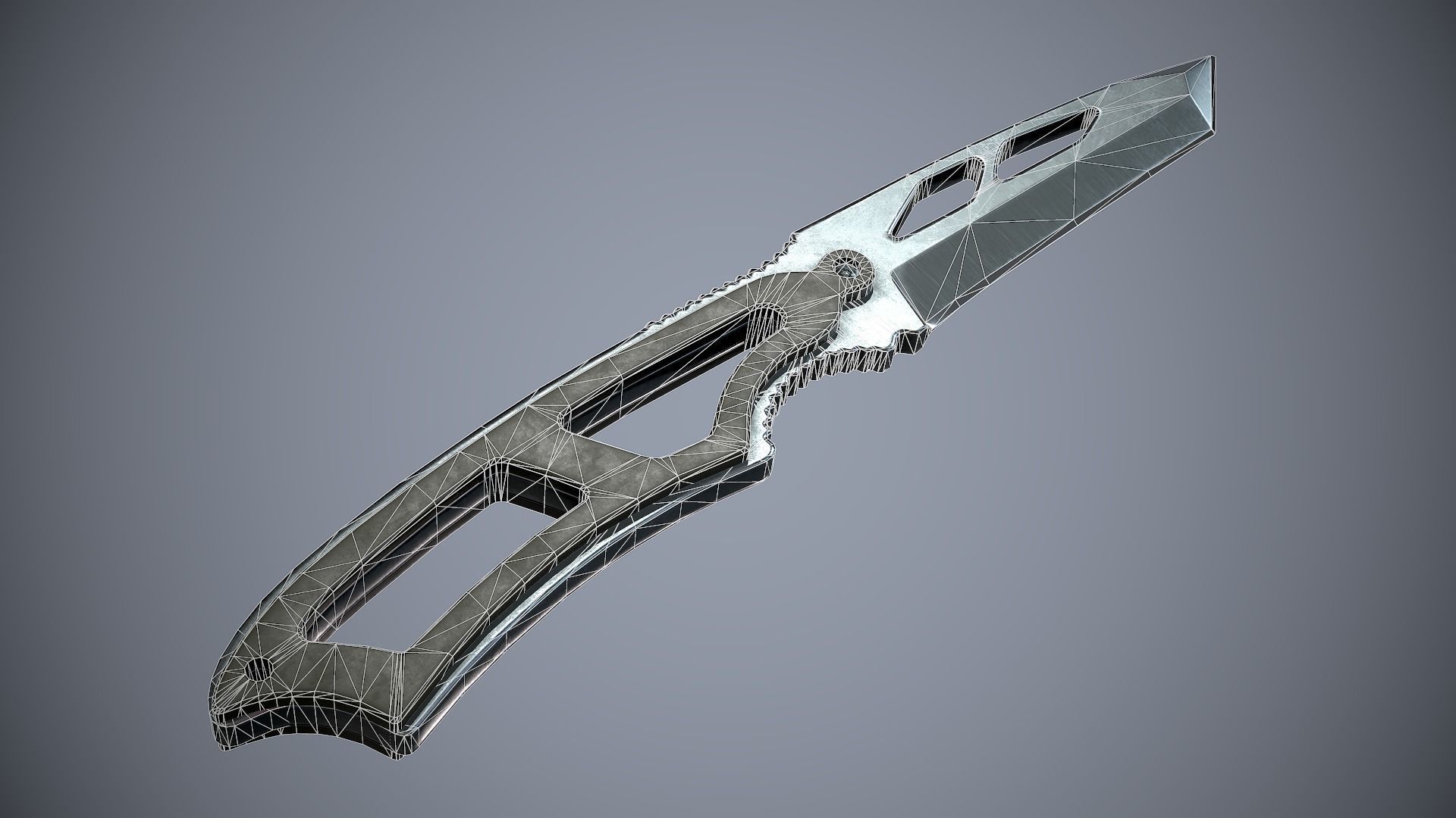 Knife High Tech 2 Low-poly 3D model_13