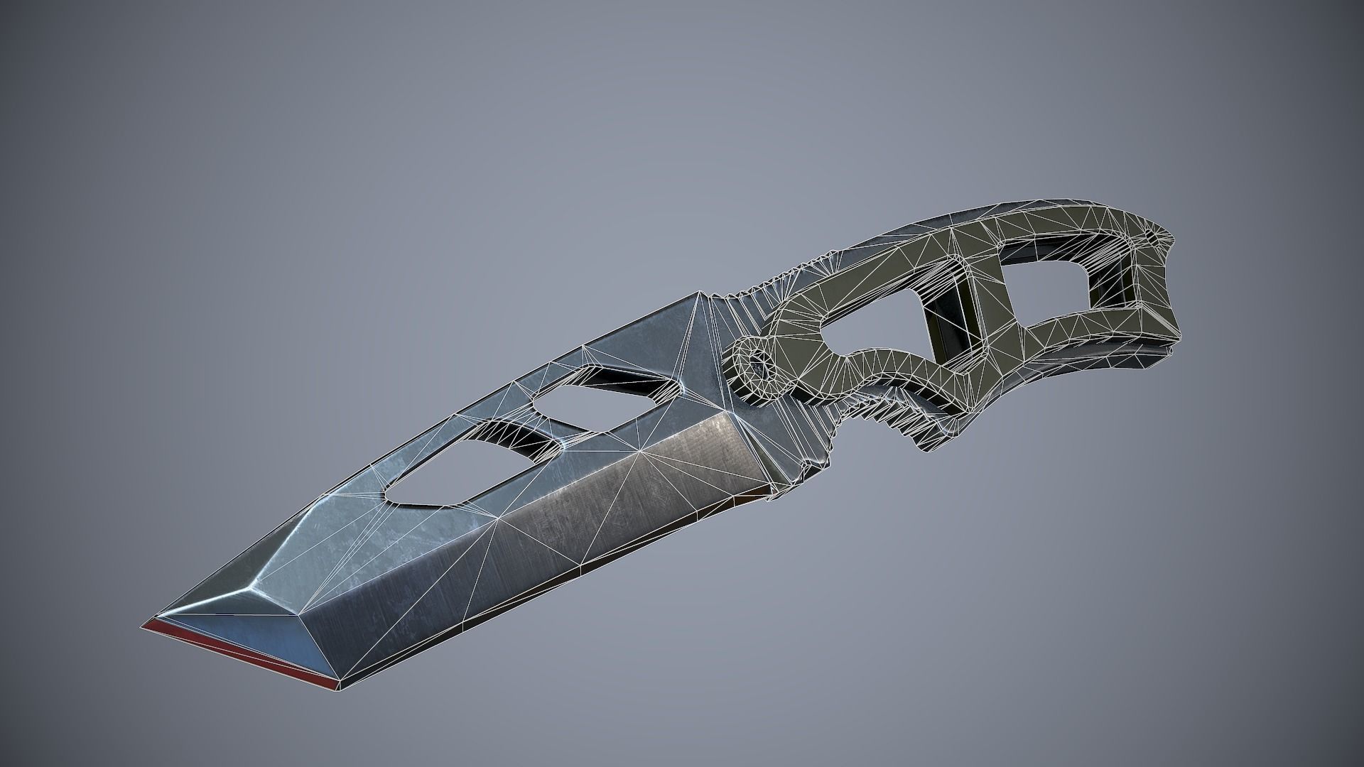 Knife High Tech 2 Low-poly 3D model_7