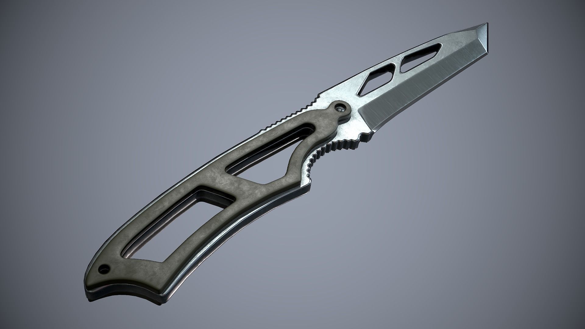Knife High Tech 2 Low-poly 3D model_12