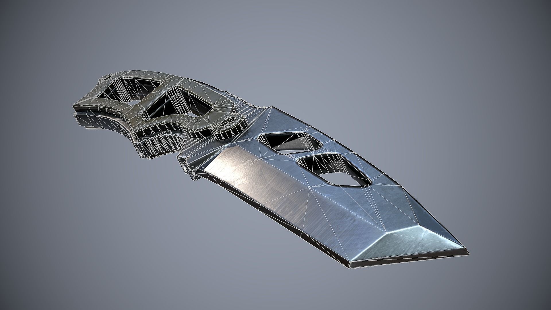 Knife High Tech 2 Low-poly 3D model_11