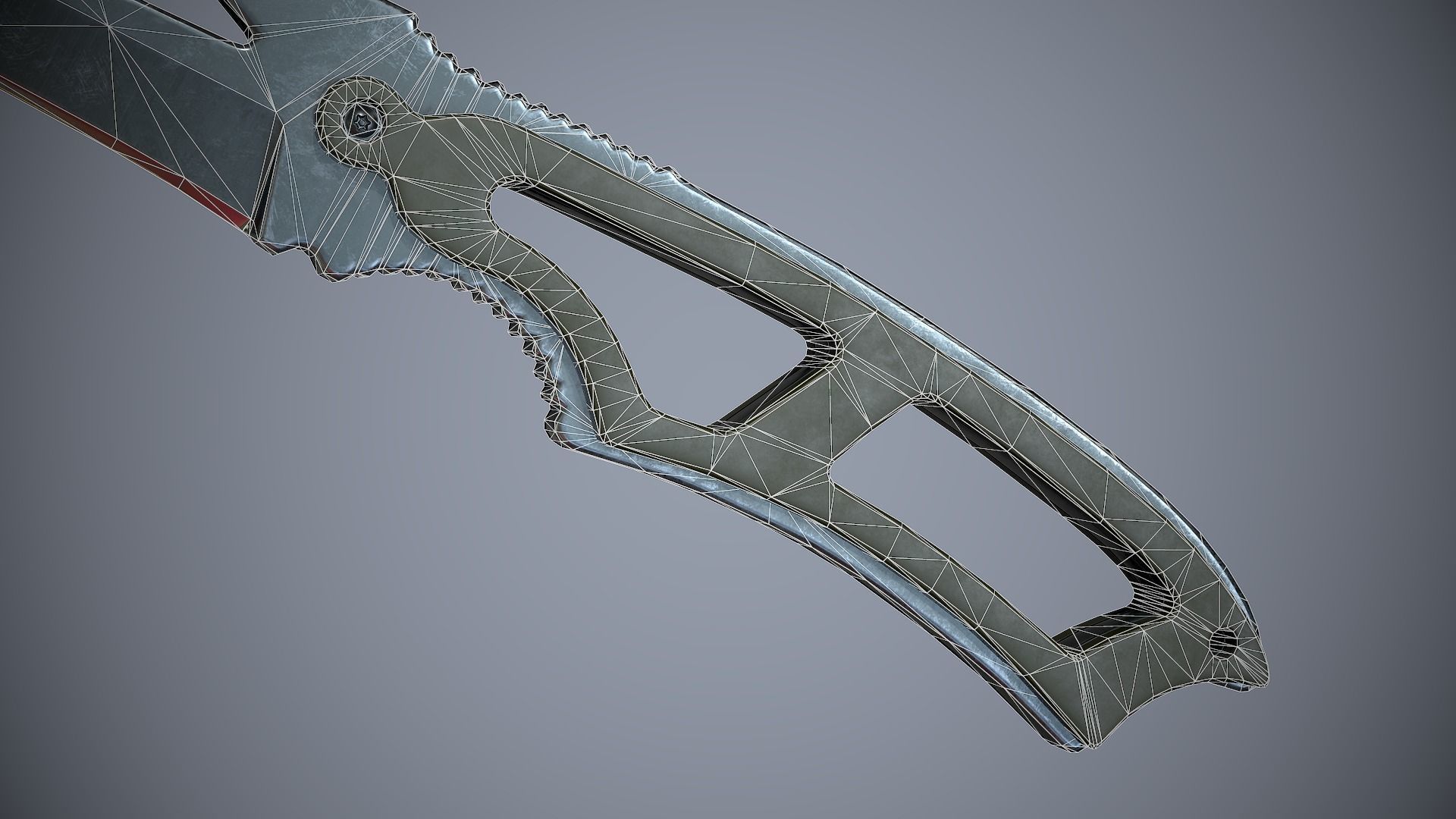 Knife High Tech 2 Low-poly 3D model_5