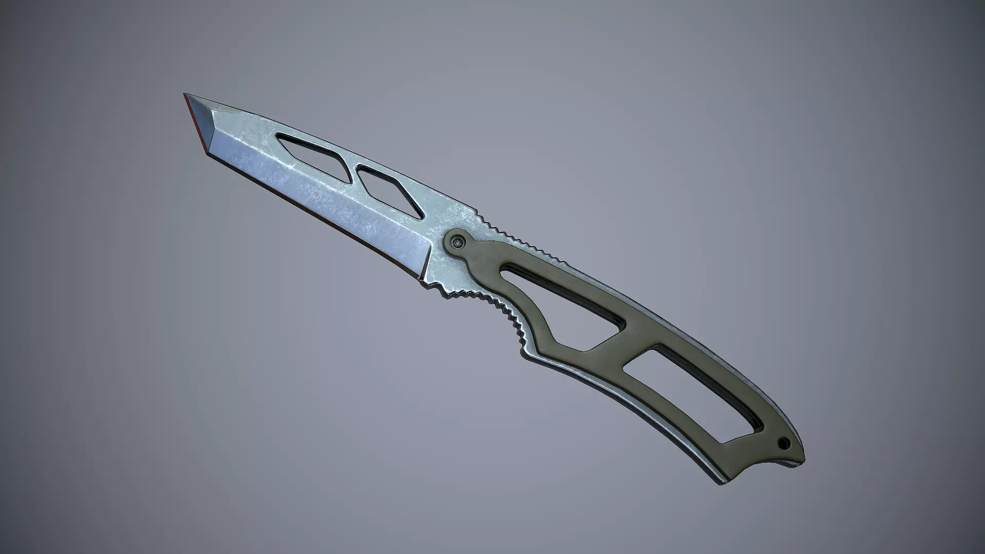 Knife High Tech 2 Low-poly 3D model_0