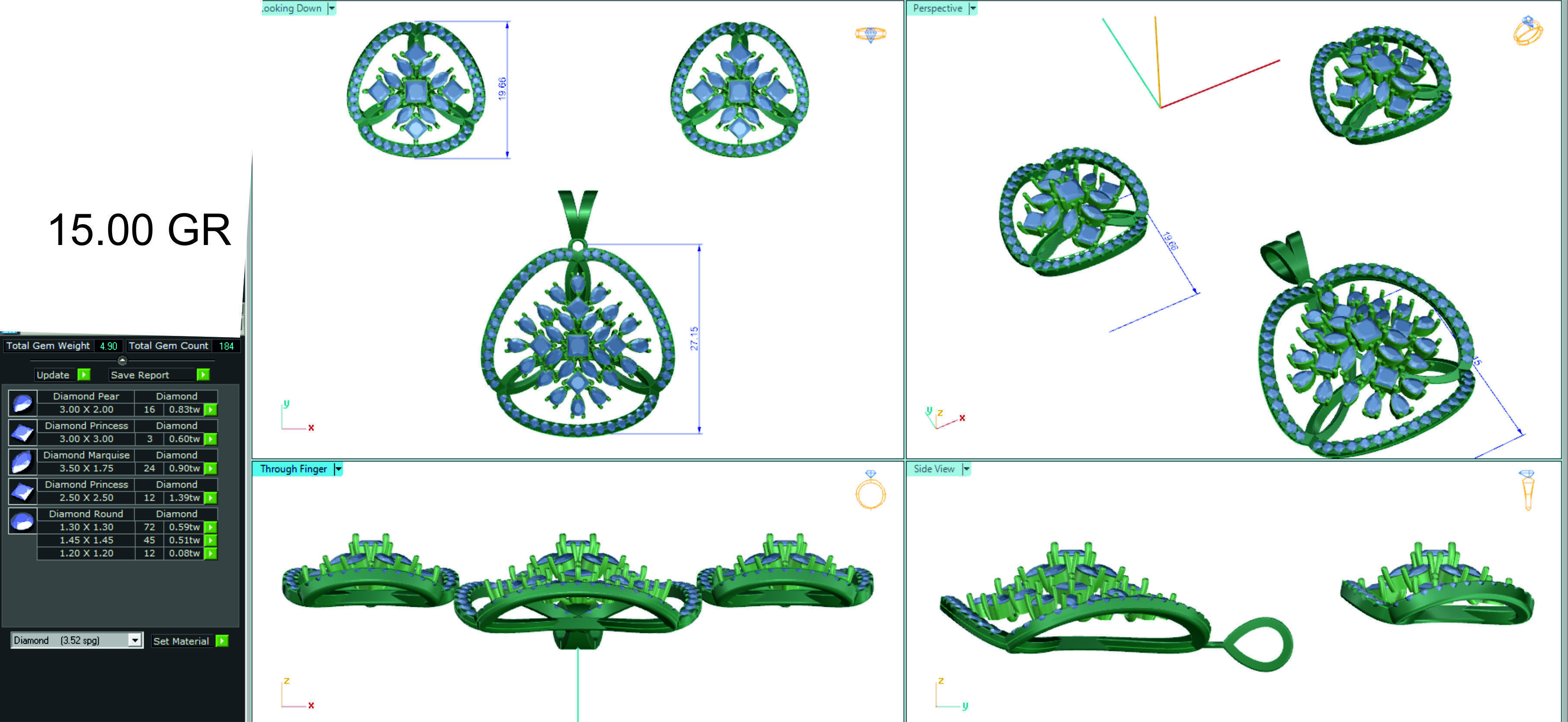 Women pendant earrings 3dm stl render detail 3D print model 3D print model_2