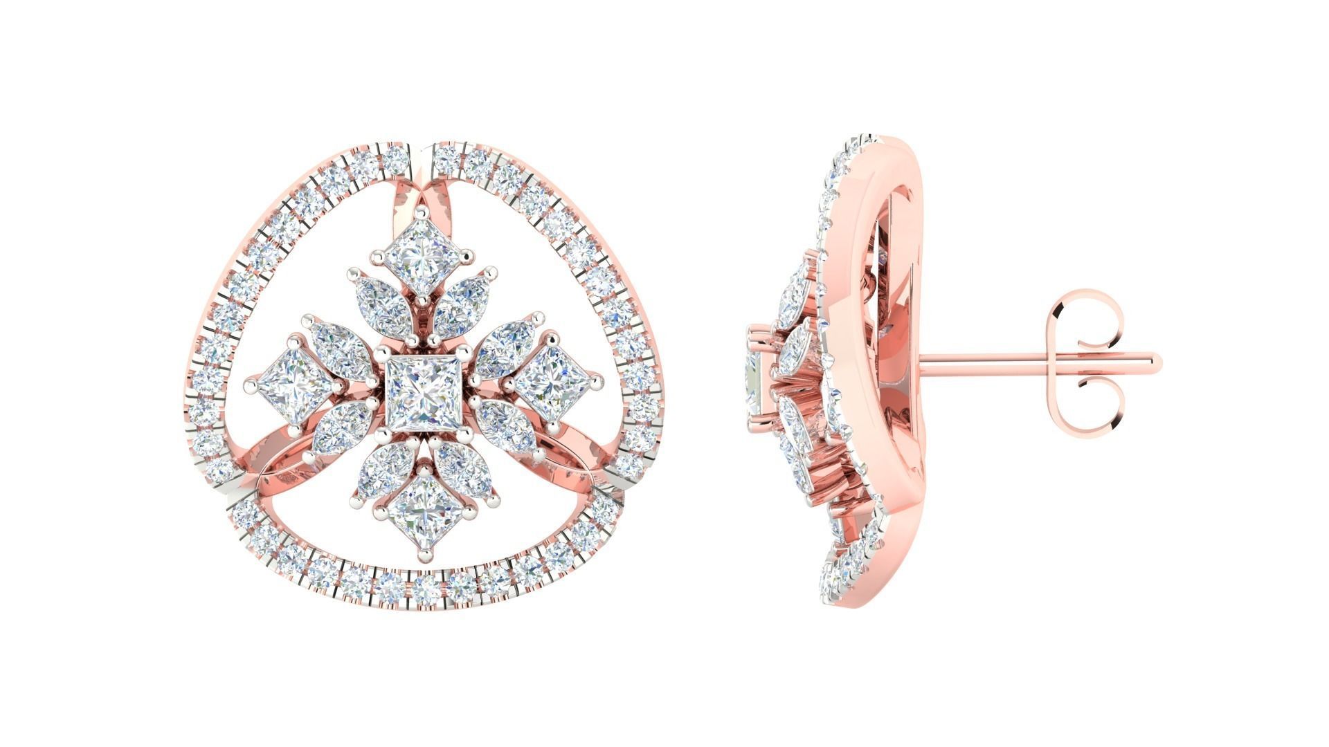 Women pendant earrings 3dm stl render detail 3D print model 3D print model_1