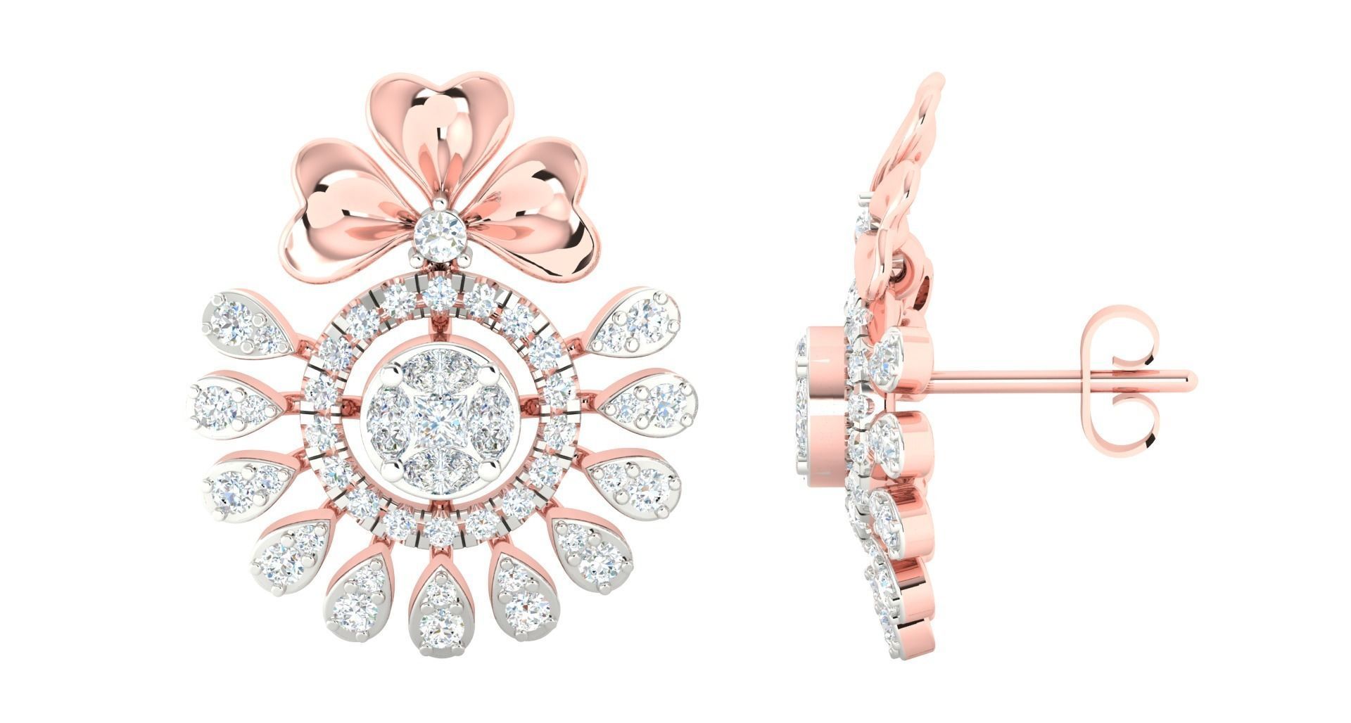 Women pendant earrings 3dm stl render detail 3D print model 3D print model_1