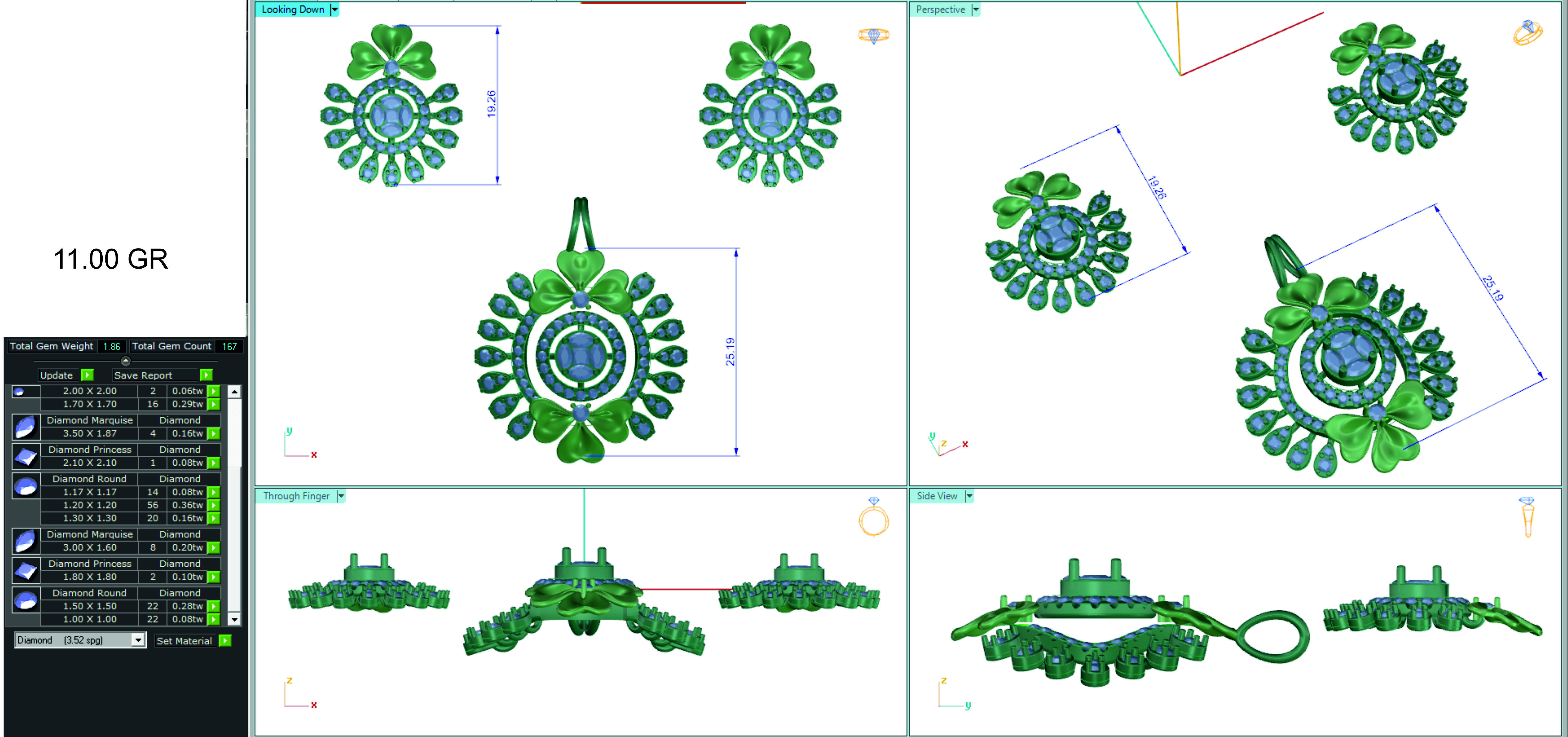 Women pendant earrings 3dm stl render detail 3D print model 3D print model_2