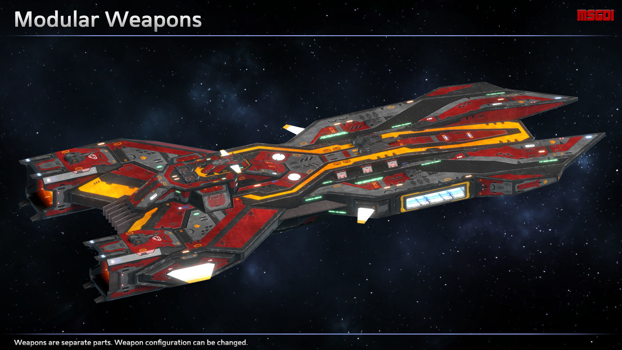 Spaceship Destroyer Inquisitor Low-poly 3D model_5