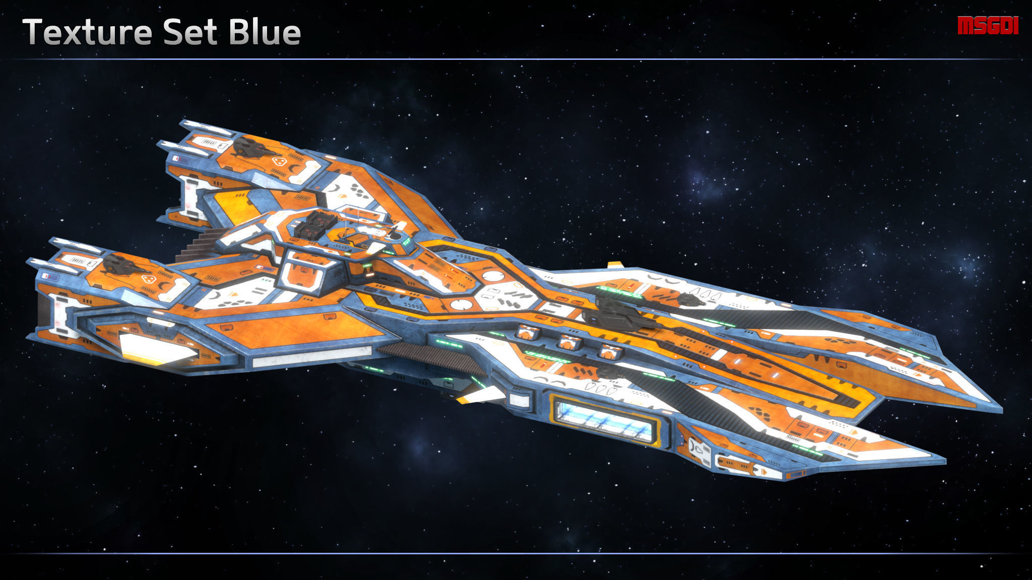 Spaceship Destroyer Inquisitor Low-poly 3D model_8