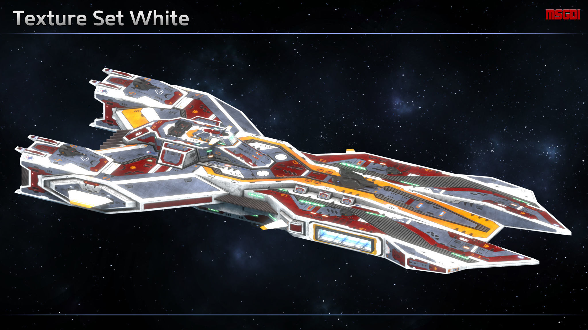 Spaceship Destroyer Inquisitor Low-poly 3D model_11