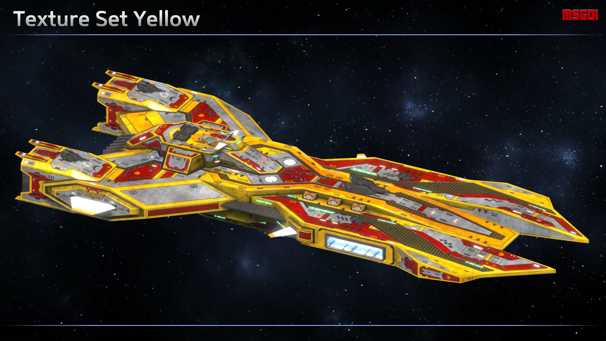 Spaceship Destroyer Inquisitor Low-poly 3D model_12