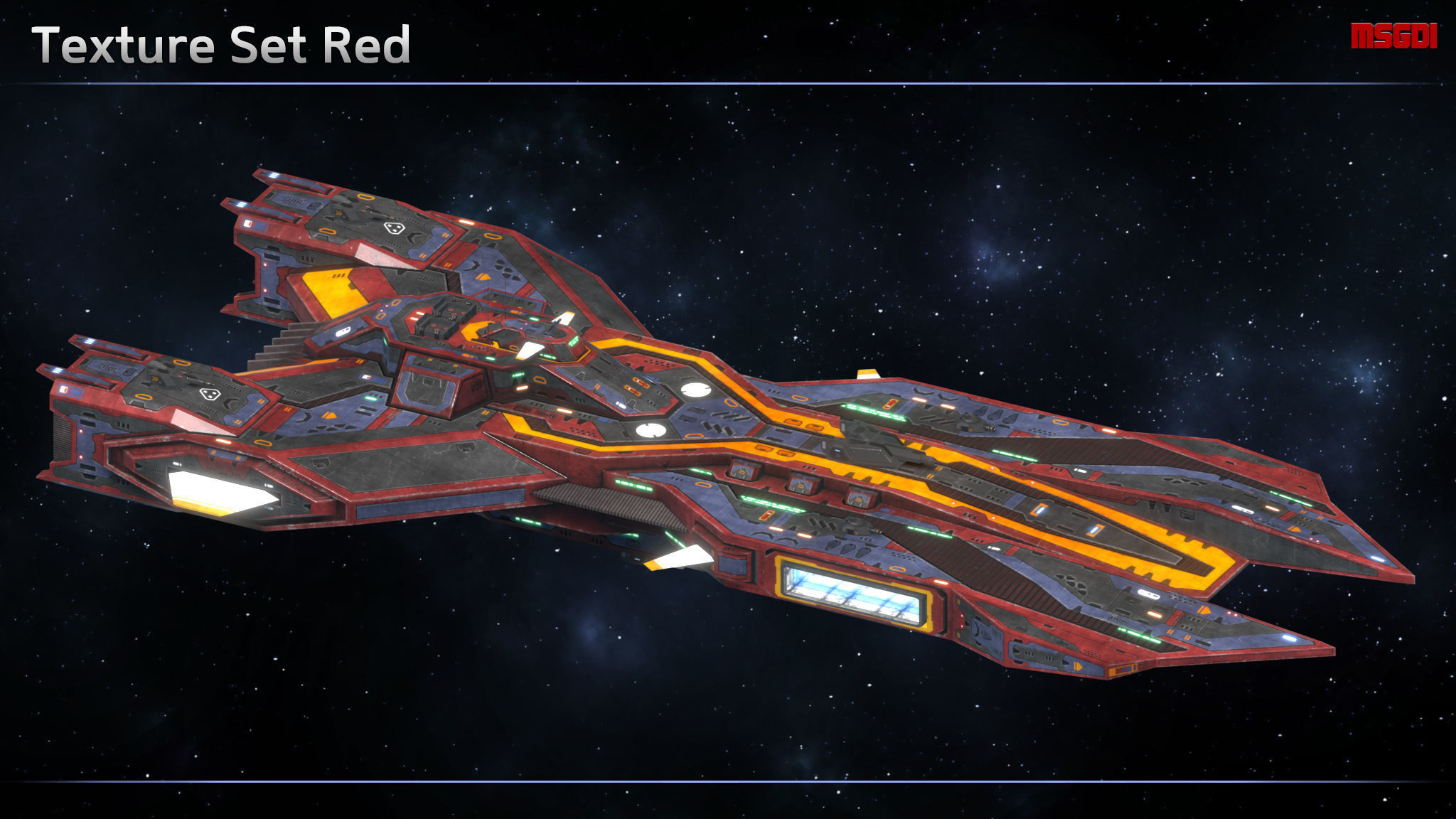 Spaceship Destroyer Inquisitor Low-poly 3D model_10