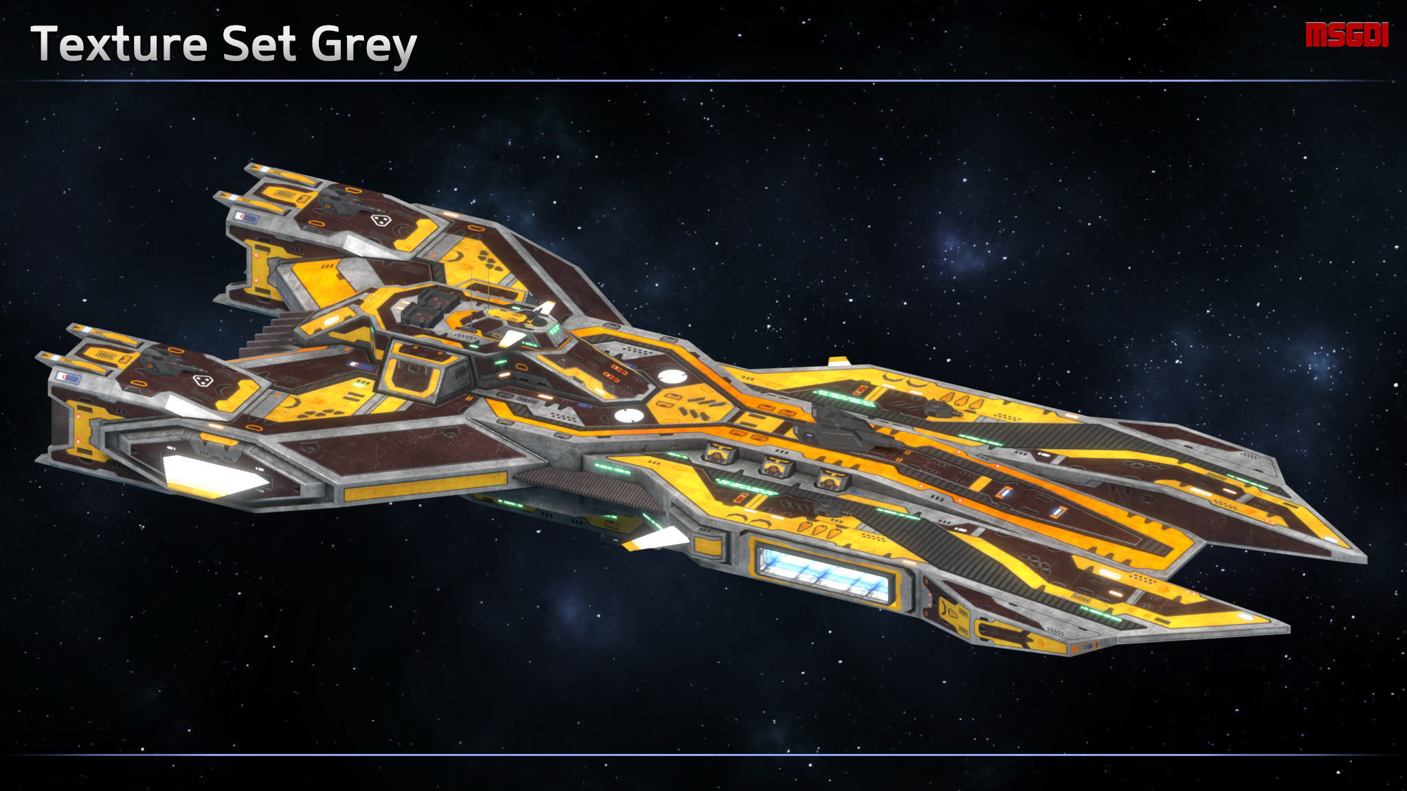 Spaceship Destroyer Inquisitor Low-poly 3D model_9