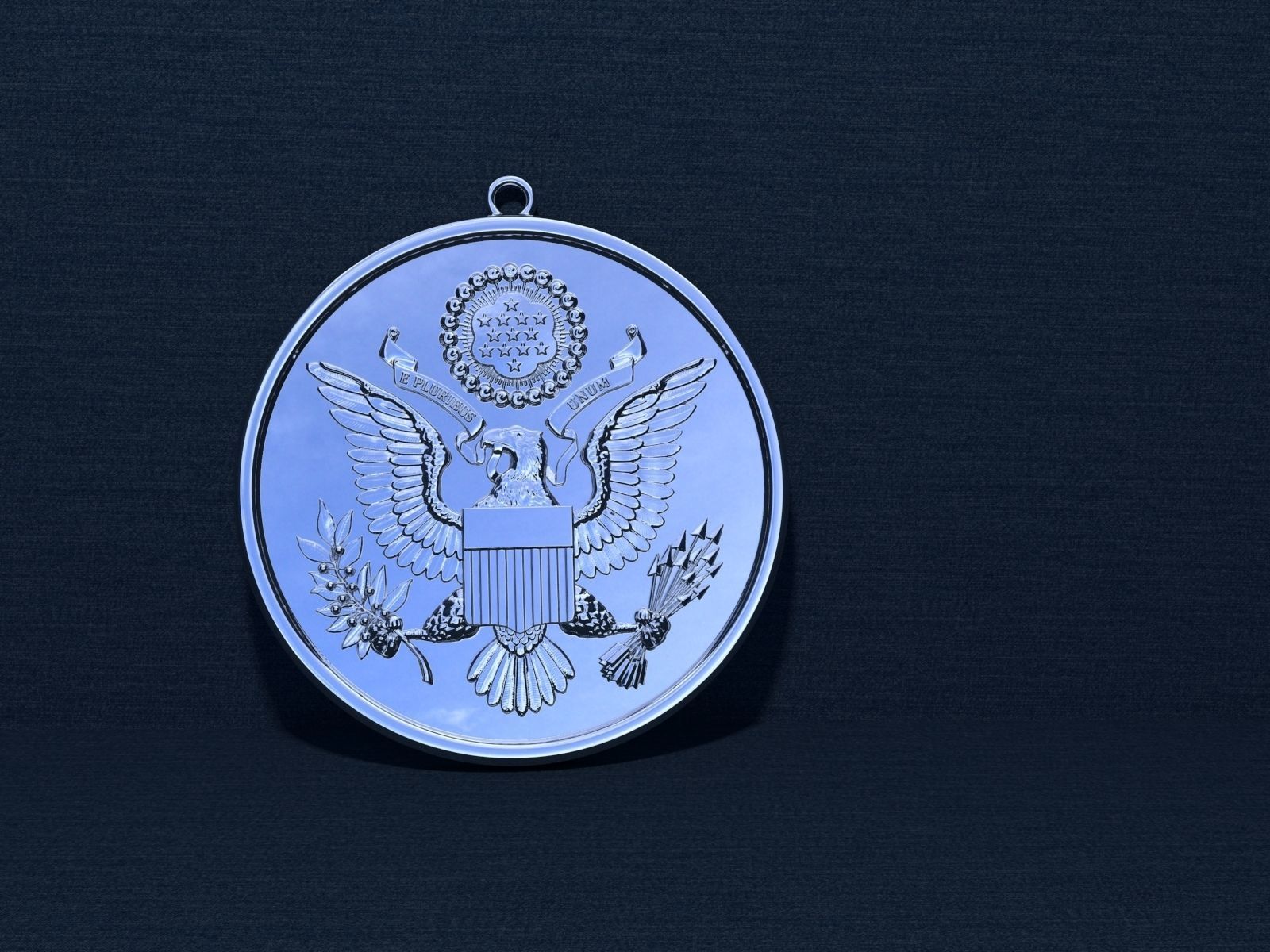 US Great Seal Coin Pendant 3D model_3