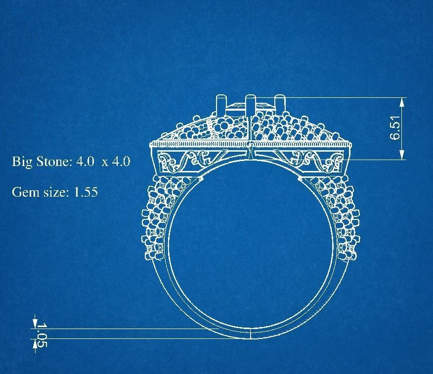 Flower Box Ring with Beads 3D print model_7
