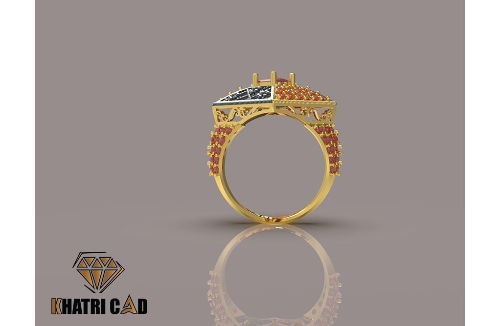 Flower Box Ring with Beads 3D print model_4