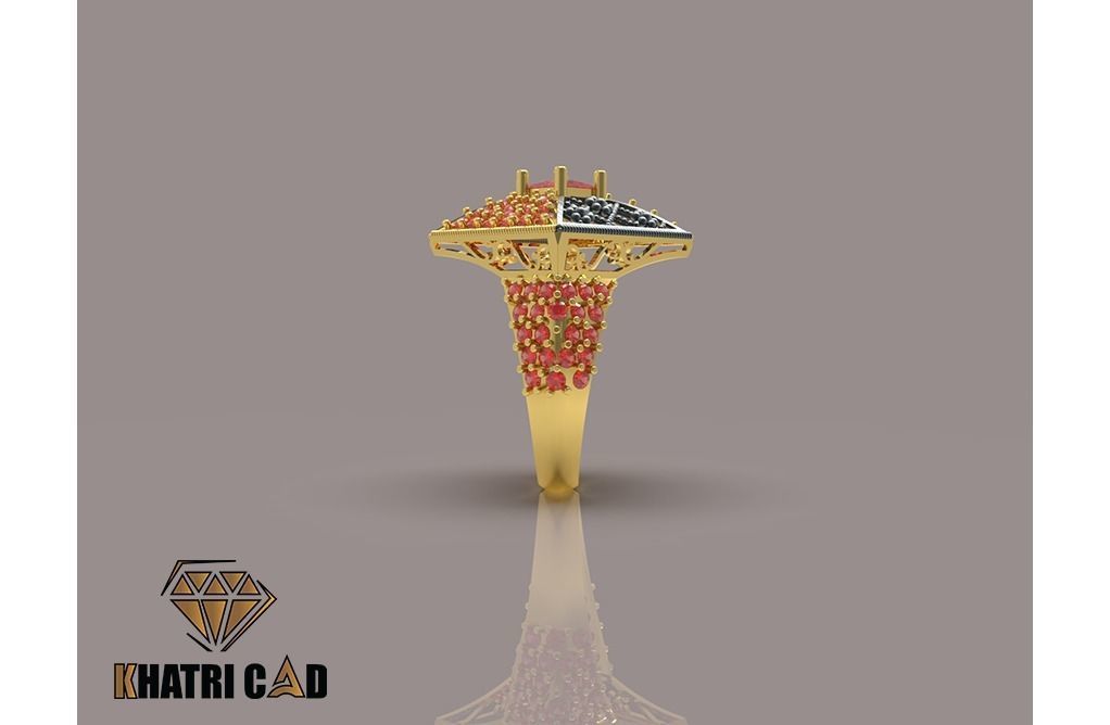 Flower Box Ring with Beads 3D print model_5