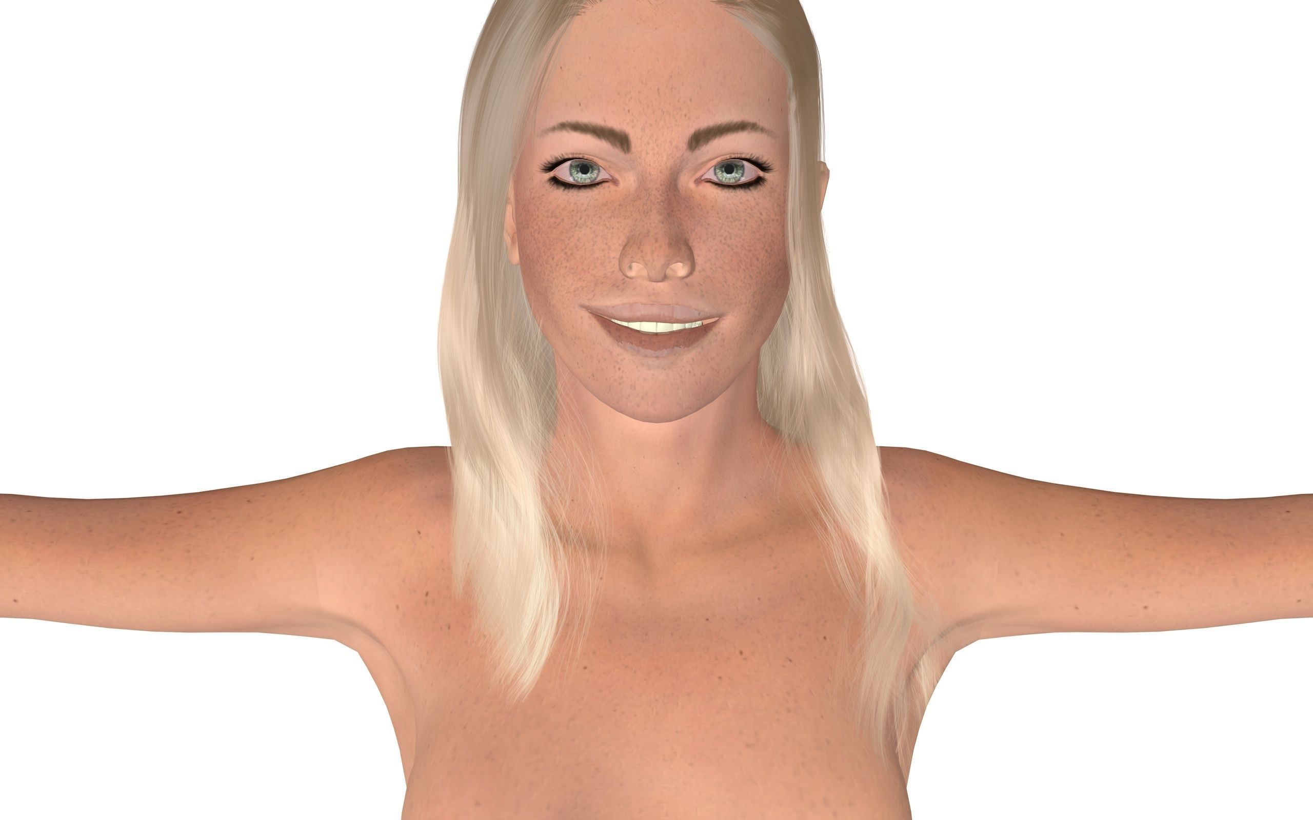Rigged Female Model Catherine 3D model_4