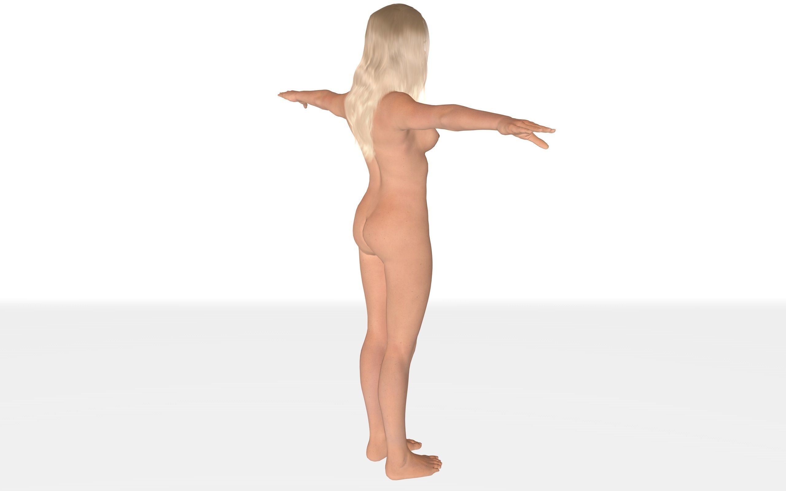 Rigged Female Model Catherine 3D model_3