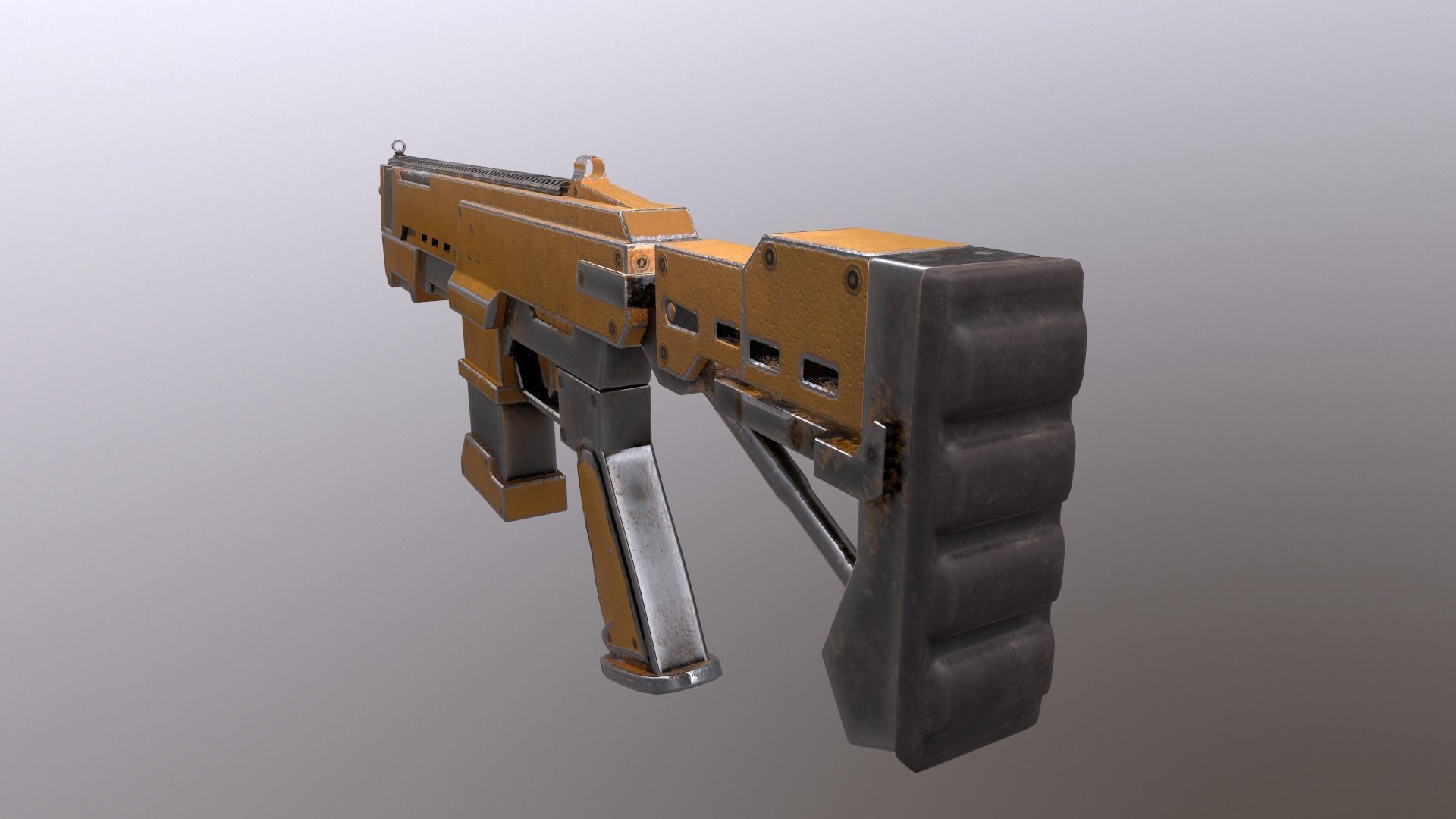 Xcom Game Rifle Low-poly 3D model_4