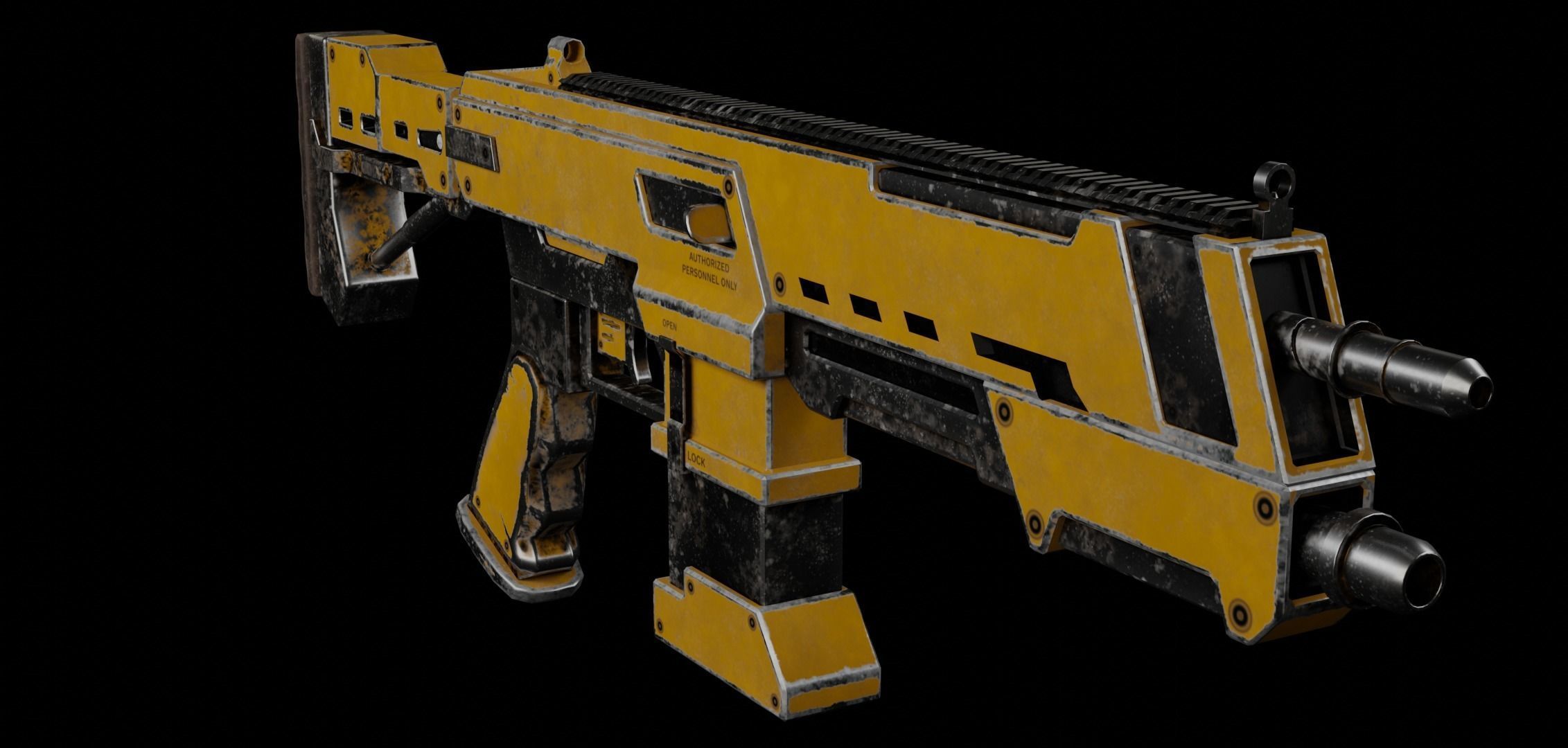 Xcom Game Rifle Low-poly 3D model_2