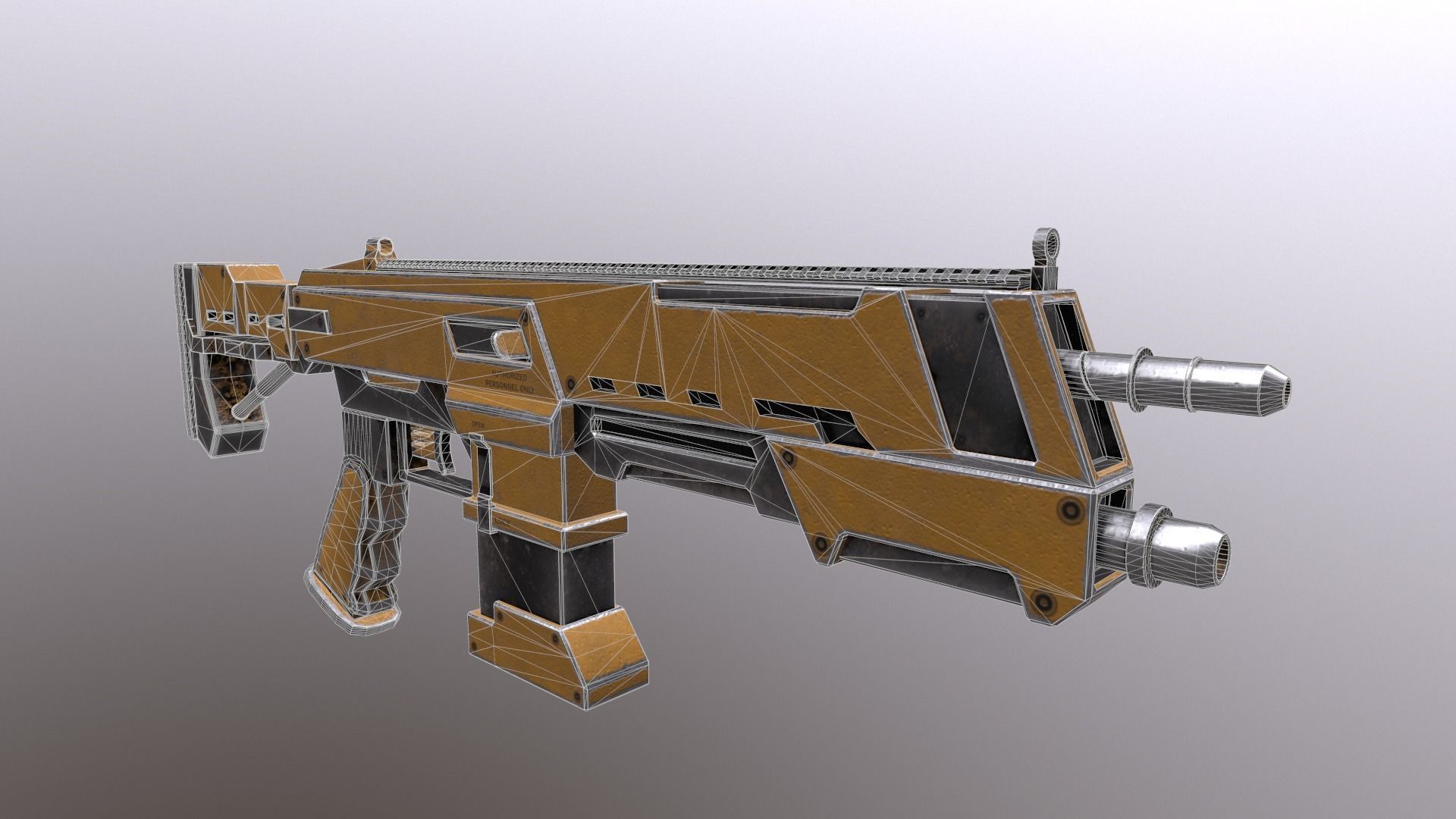 Xcom Game Rifle Low-poly 3D model_5