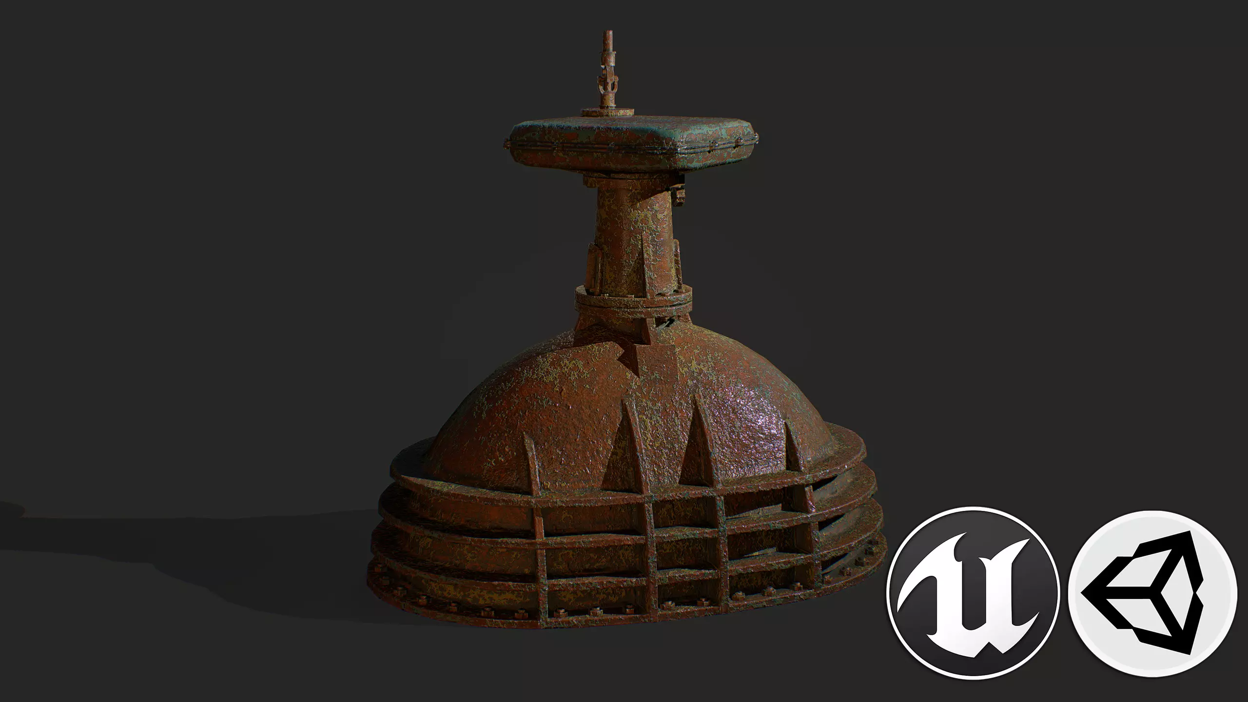 Metal Valve Low-poly 3D model_0