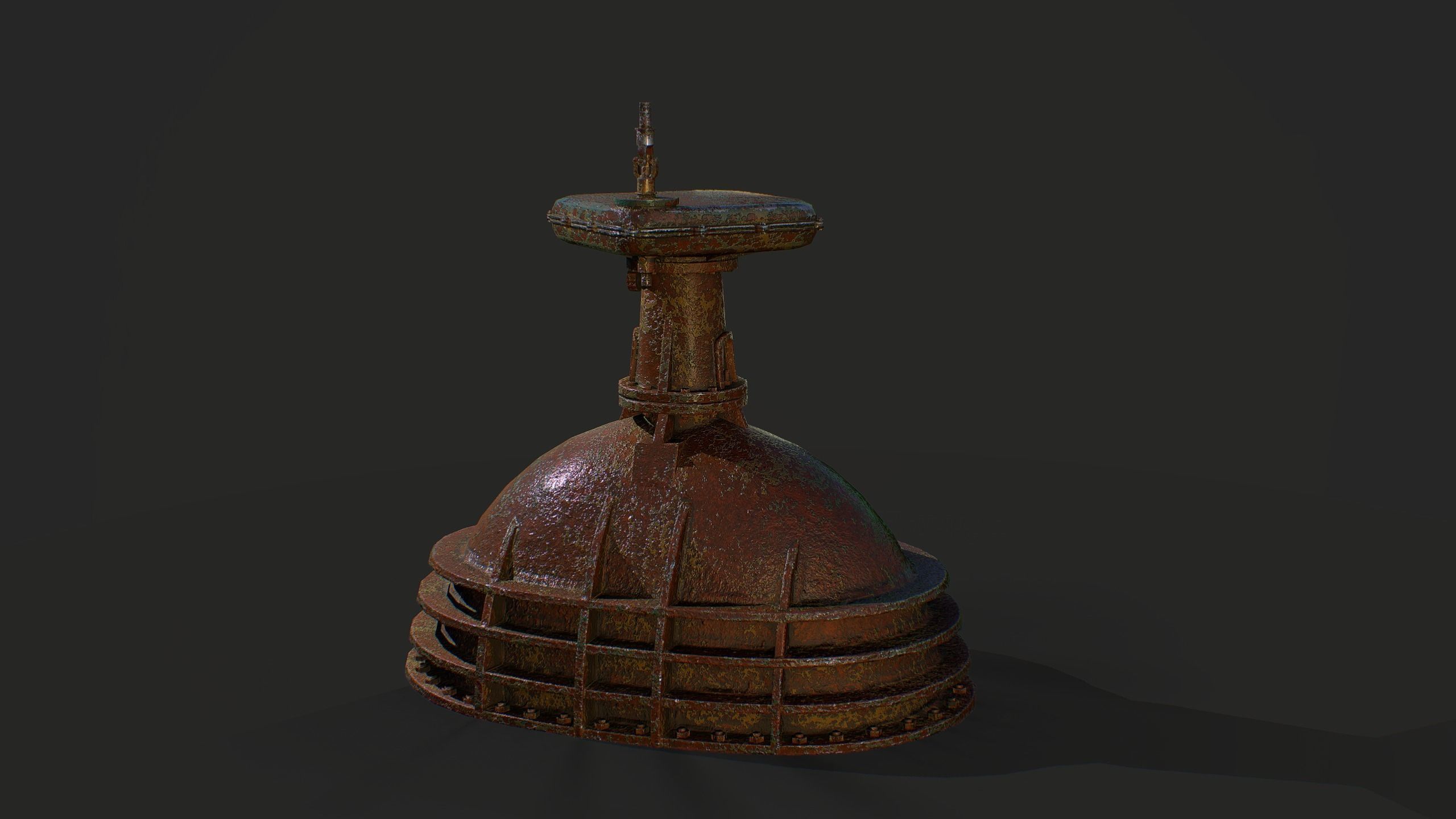 Metal Valve Low-poly 3D model_2