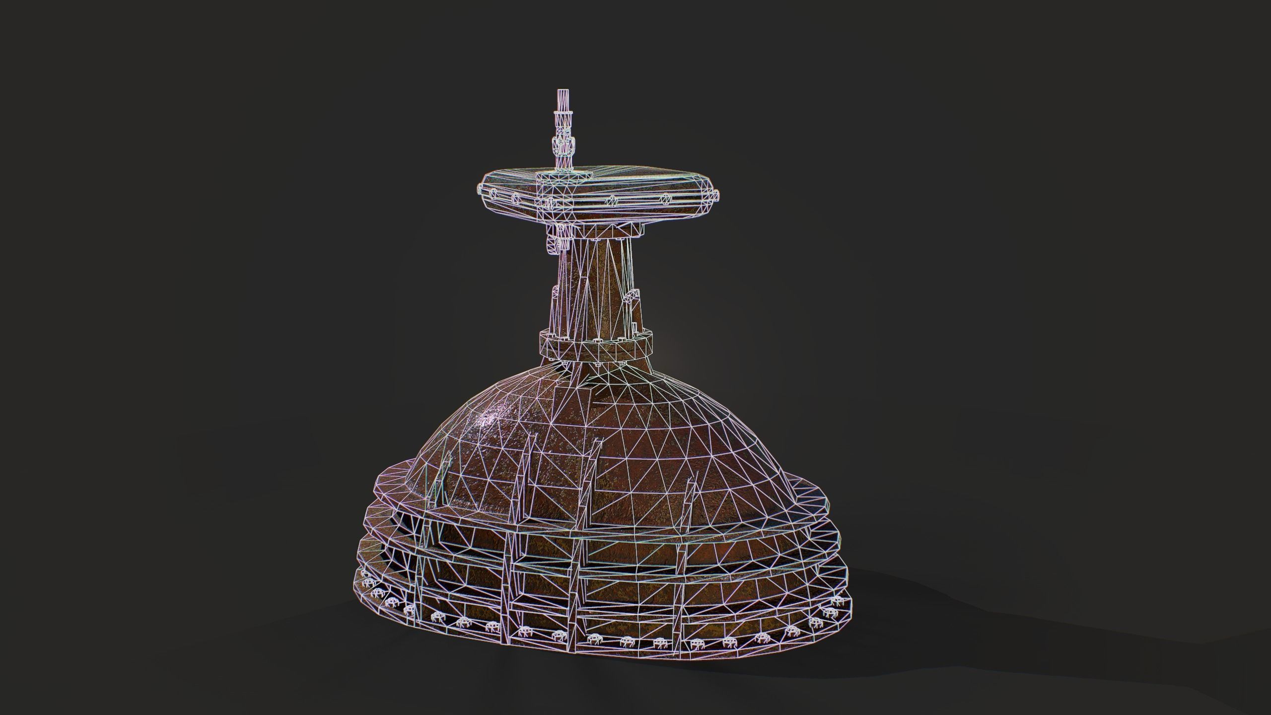 Metal Valve Low-poly 3D model_3
