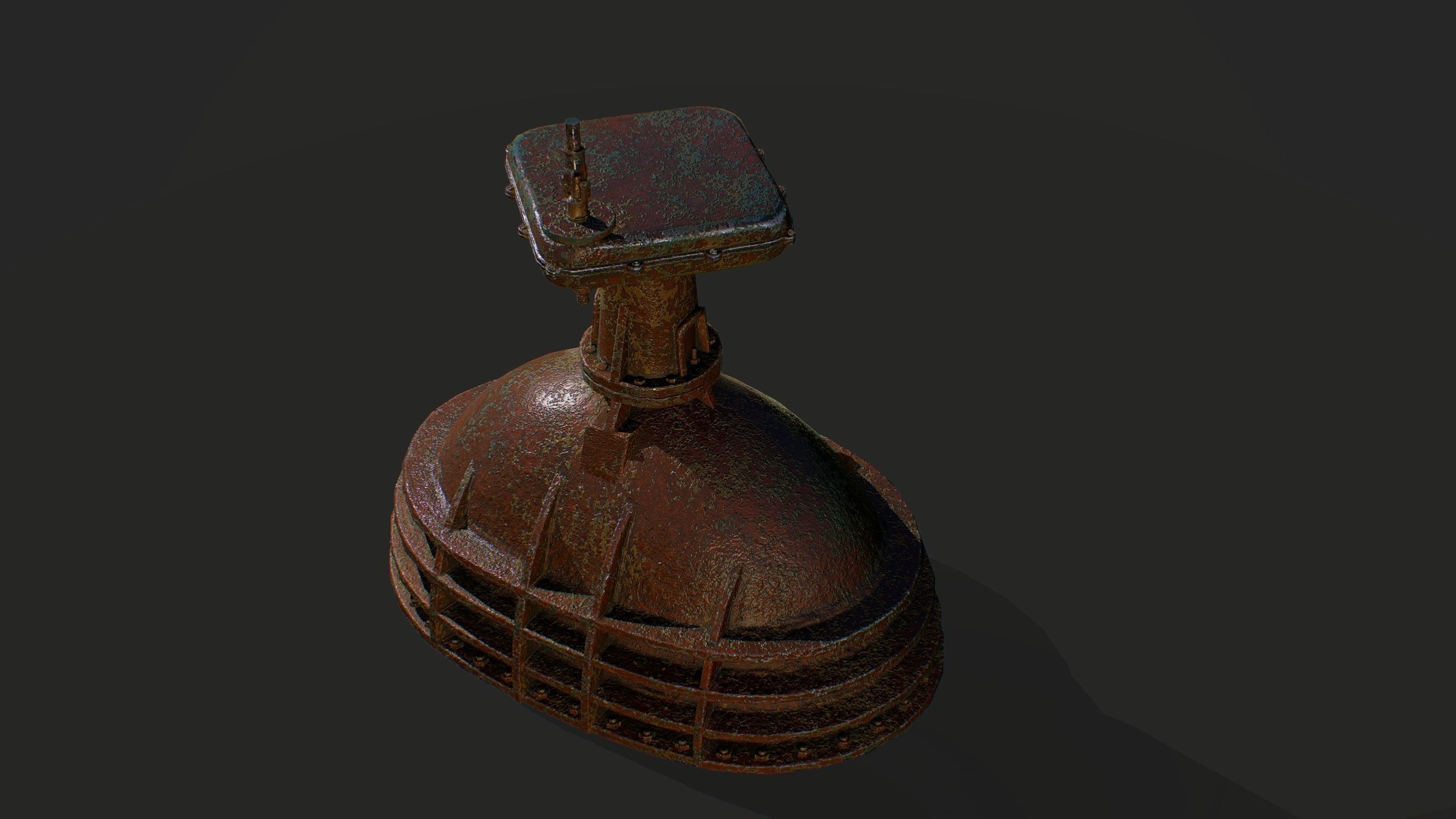 Metal Valve Low-poly 3D model_4