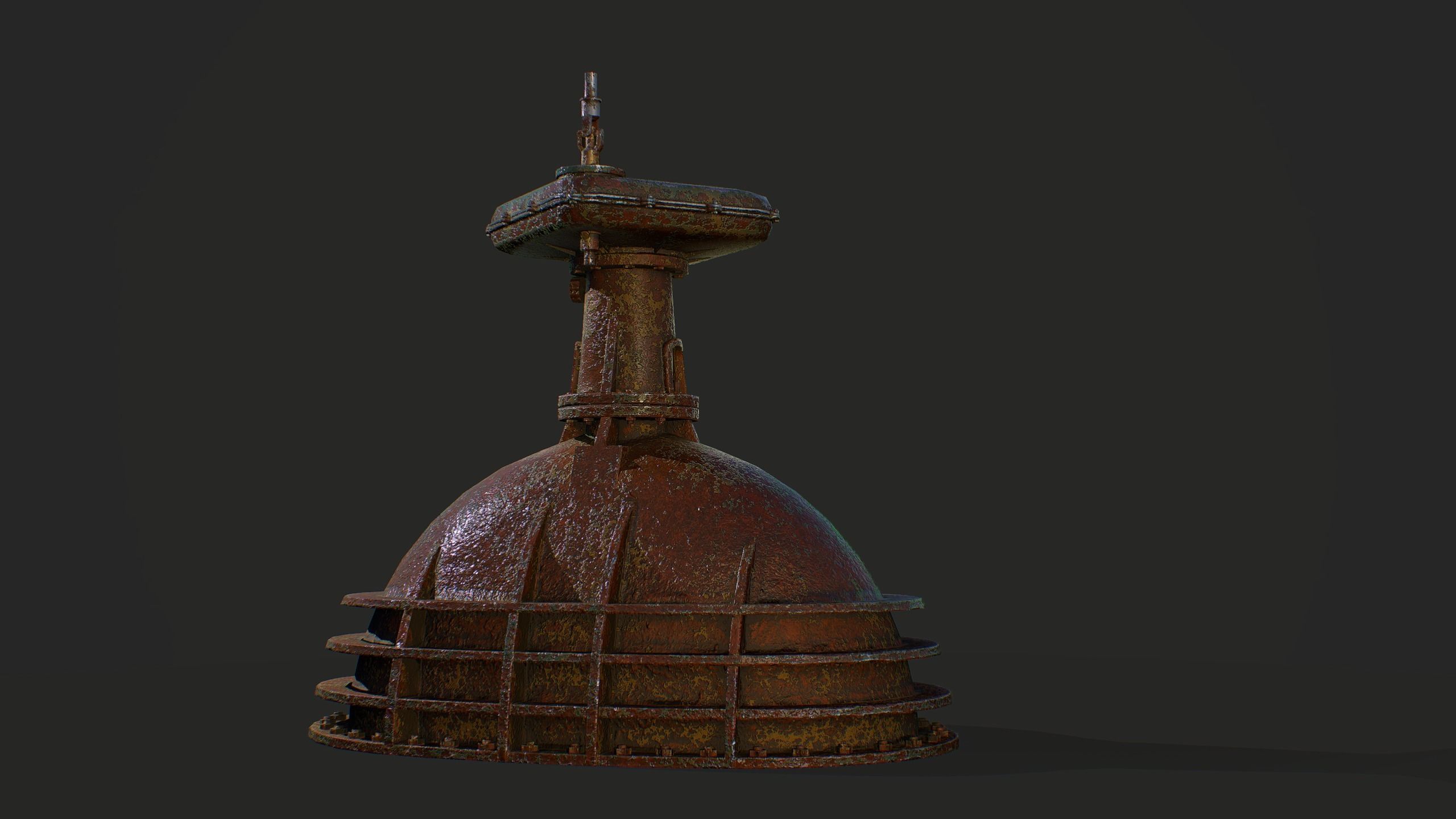 Metal Valve Low-poly 3D model_5