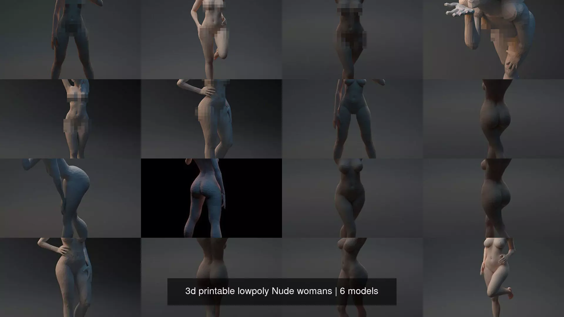 3d printable lowpoly Nude womans 3D Model Collection_2