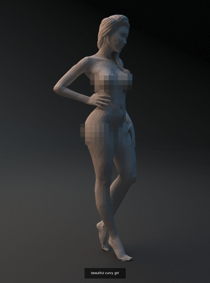 3d printable lowpoly Nude womans 3D Model Collection_7