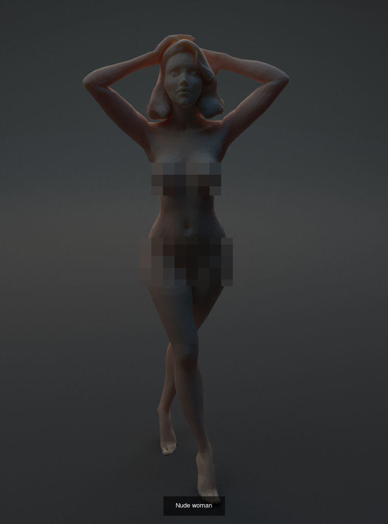 3d printable lowpoly Nude womans 3D Model Collection_5