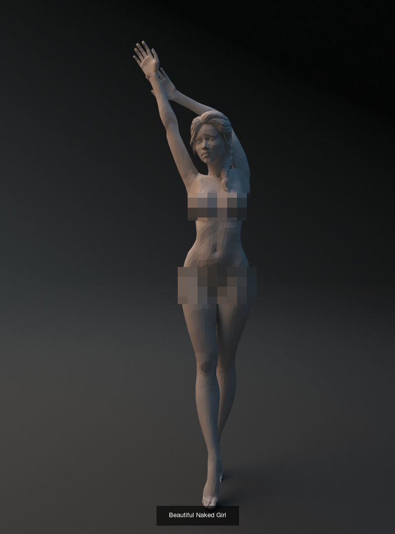 3d printable lowpoly Nude womans 3D Model Collection_6