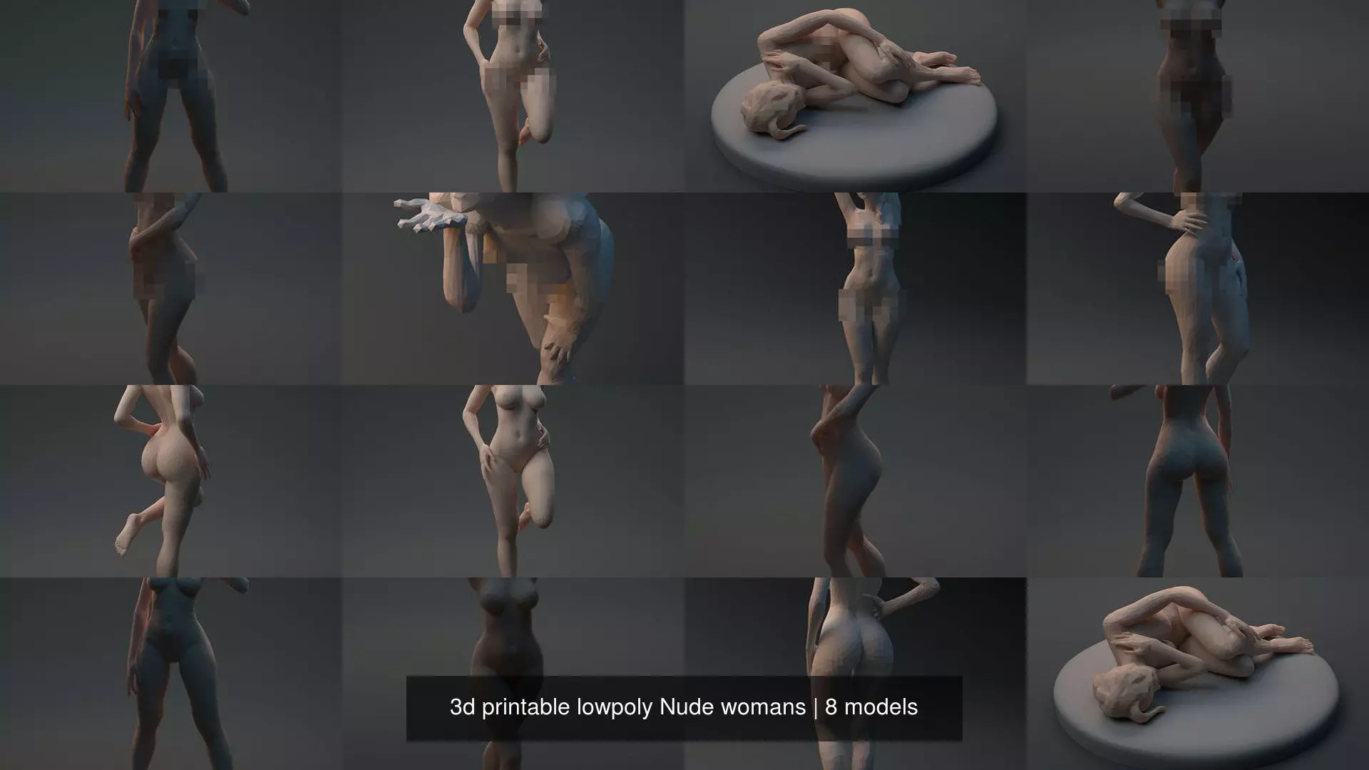 3d printable lowpoly Nude womans 3D Model Collection_0