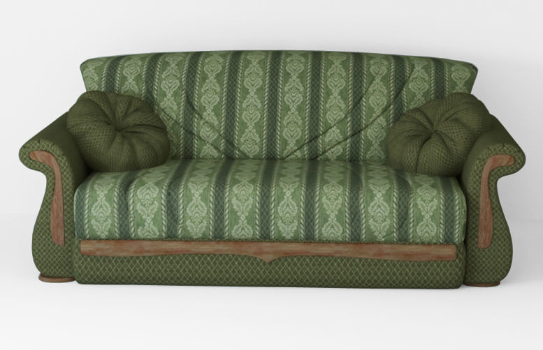 Armchair sofa  Low-poly 3D model_4